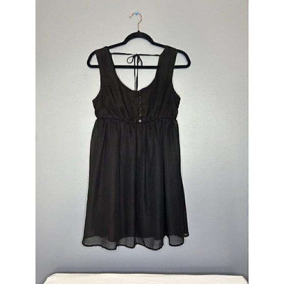 Whimsigoth Babydoll Black Sheer Overlay Dark Fairycore Sz M Fairy Grunge Dress - Picture 1 of 16